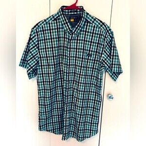 Eddie Bauer Men's Short Sleeve Button Down Shirt Classic Fit Size TL Plaid